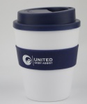 Plastic coffee cup with silicone lid